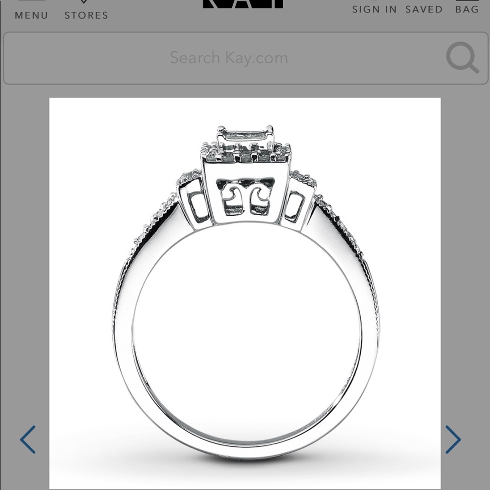 Six princess-cut diamonds ring size 9